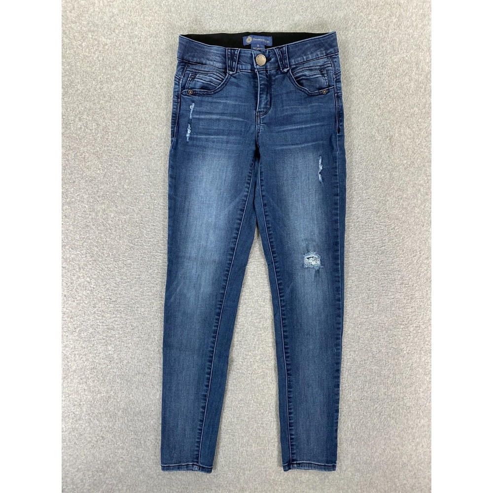 Democracy Ab Solution Jeans Womens 2 (Fits 27x28.5) Blue Skinny Denim Distressed